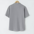thumbnail image 2 of Ceisia Men's Shirt | Loose Stand Collar Short Sleeve Cotton-Linen Shirt | Breathable Textured Wrinkle (Multiple Solid Colors) Gift, 2 of 6