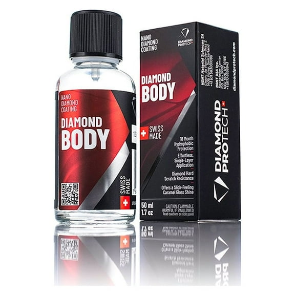 Diamond ProTech – Diamond Body – Super-Hydrophobic 18-Month Nanodiamond Protective Coating; Diamond Hard Scratch Resistance; Slick-Feeling Caramel Gloss Shine; Effortless Application (50 milliliters)