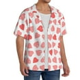 thumbnail image 4 of Easygdp Pink Hearts1 Men's Casual Short-sleeved Shirt with Pocket and Button Suitable for Beach Vacation Leisure - 4X-Large, 4 of 7