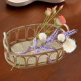 thumbnail image 1 of Cesta de almacenamiento,Bandeja de canasta de ratán con mango ovalado a mano,Fruta que sirve cesta tejida decorativa,Bocadillos que sirven al organizador de tocador de baño de bandeja,cesta, 1 of 10