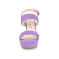 thumbnail image 6 of BLISSFUL STEP Women's Platform Heels Chunky Heel Slingback Open Toe Sandals Purple 7.5, 6 of 8
