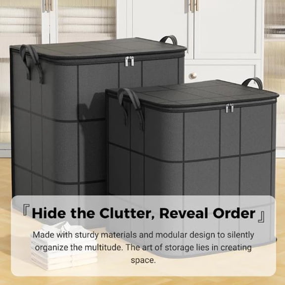 Dust-Proof Comforter and Bedding Organizer,Extra Large Storage Bags for Clothes with Reinforced Handles & Sturdy Zippers,Foldable Closet Organizers Under Bed for Comforters Blankets Pillows (S)
