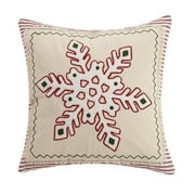 Overstock 31TG132C18SQ Festive Snowflake Holiday Decorative Pillow