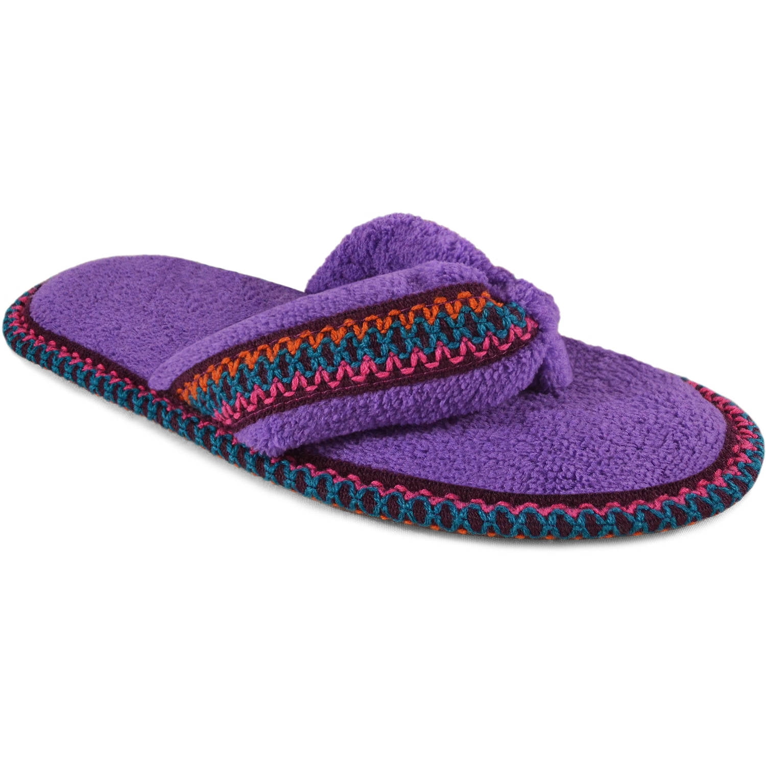 Muk Luks - Darlene Micro Chenille Thong Slippers - Walmart.com - Walmart.com