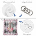 thumbnail image 4 of Easter Bunny Roses Shower Curtain, Waterproof Shower Curtains for Bathroom, Pink Floral Spring Black Buffalo Plaid Washable Fabric Bathtub Curtain Set Bath Decor with 12 Hooks Stall 36"x72", 4 of 8