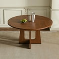 thumbnail image 2 of Noble House 47" Modern Round Dining Table for 4 with Iron Base, Wood Style Farmhouse Kitchen Table, Walnut, 2 of 7