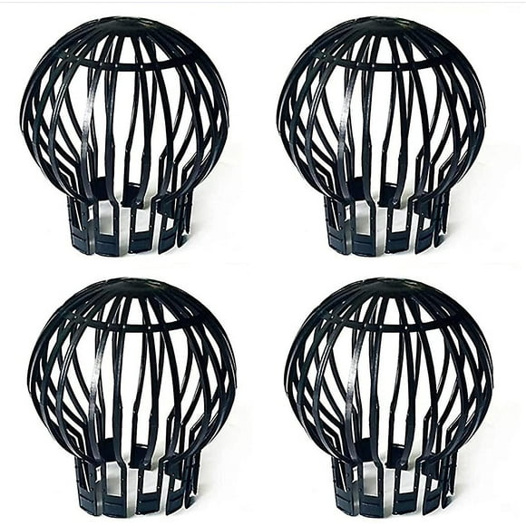 Leaf Filter Gutter Downspout Protector Plastic Outdoor Drain Cover, Stops Leaf Seeds And Other Debris Gutter Cleaner, 4-pack, Black