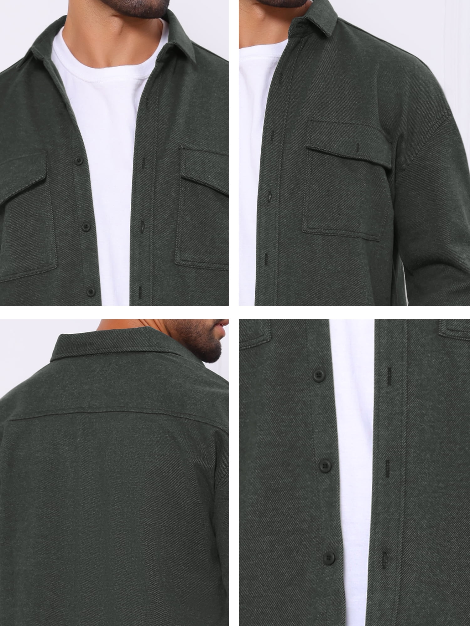 DARING DIVA Long Sleeve Button Solid Color Casual Work Jacket M Dark Gray