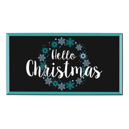 ThisWear Holiday Decorations Hello Christmas Snowflake Welcome Mat Decor for Christmas Party Doormat Multi