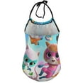 thumbnail image 2 of Super Kitties Girl's One-Piece Swimsuit Bathing Suit Soft Stretchy Children's Swimwear Swim Attire for Vacation 6-7Y(110cm), 2 of 8