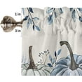 thumbnail image 5 of Thanksgiving Fall Kitchen Curtain 2 Panels Curtains 84 Inch Length, Blue White Pumpkin Eucalyptus Beige Curtains Rod Pocket Curtains Window Drapes Treatment Window Cafe Curtains 52''''x84'''', 5 of 5