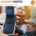 thumbnail image 5 of ELEHOLD Case for iPhone 16 Pro Max, Magnetic Wallet RFID Blocking Case,Leather Flip Cover with Card Holder,Blue, 5 of 11