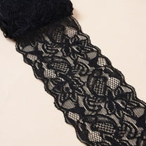 Elastic Lace Trim Lace Ribbon For Sewing Decoration Black 80mm