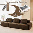 thumbnail image 4 of YWEN Boneless Couch Modular Sectional Sofa, 117" Modern Cloud Couch with Deep Seat, Comfy Corduroy Sectional Couches for Living Room, 3 Seater Tufted Floor Sofa with Anti-Slip,No Assembly, Brown, 4 of 9