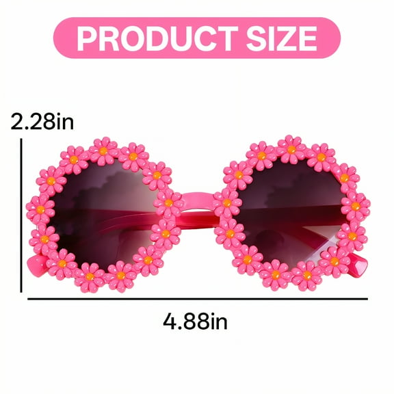 GJX 4Pcs Baby Sunglasses,Multi-Occasion Use Toddler Sunglasses Age 2-4,Daisy Flower Design Infant Sunglasses,Style1
