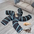 thumbnail image 2 of Cat Tunnel, Foldable Kitten Tunnel Cat Toy Interactive Pop-Up Maze House Toy for Small Rabbits Puppies (5-Way), 2 of 5