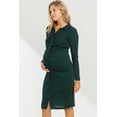 thumbnail image 2 of Ruched Button Down Bodycon Maternity Dress, 2 of 3