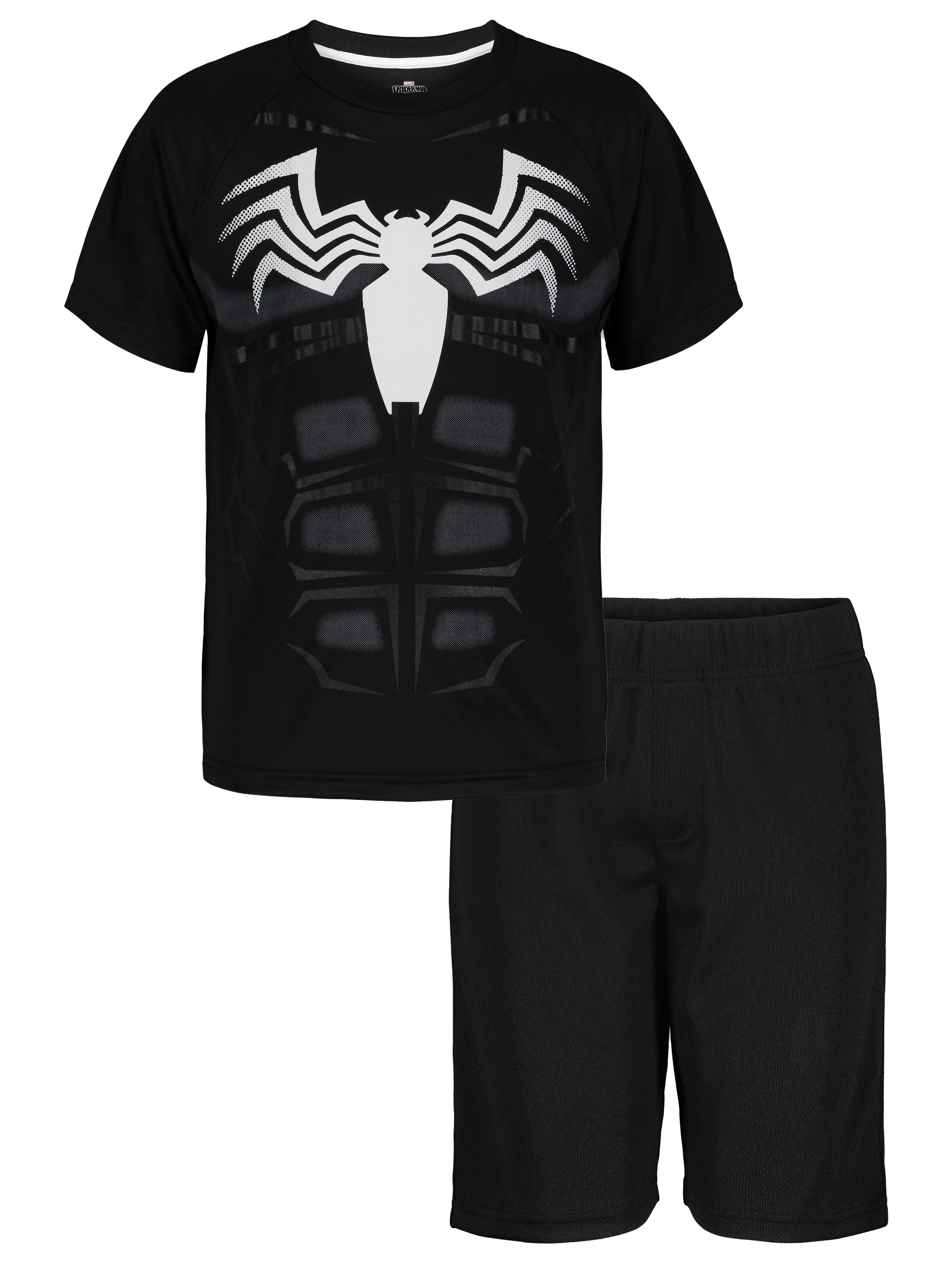 Black/Grey Warner Bros Batman Little Boys Athletic Performance T-Shirt & Mesh Shorts Set 7 