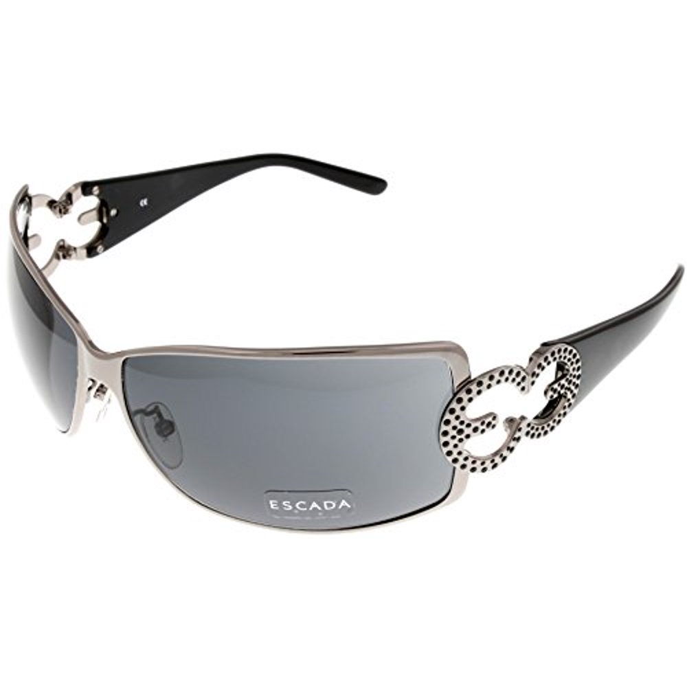 Escada Escada Sunglasses Womens SES 644S 568S Gunmetal Black Wrap