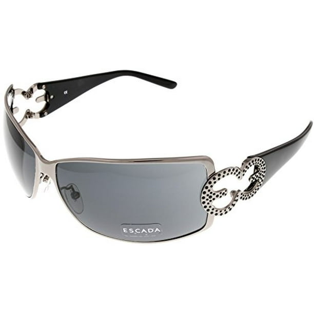 Escada Escada Sunglasses Womens SES 644S 568S Gunmetal Black Wrap