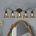 thumbnail image 2 of Vintage Rustic Vanity Lights Amber Glass Wall Sconces-5 Lights, 2 of 9