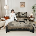 thumbnail image 4 of Feelyou Jungle Wildlife Moose Bedding Comforter Set, Rustic Farmhouse Deer Twin Comforter Sets, Vintage Xmas Snowflake Reversible Bedding Set, Super Cozy Room Decor, 2pcs, 4 of 8