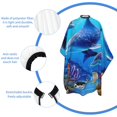 thumbnail image 5 of Dolphins Rainbow Dolphin Kids Barber Cape Hairdressing Salon Hair Cutting Haircut Apron for Boys Girls Children 39" x 47", 5 of 6