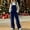 💖 Navy, variant on Womens Hiking Pants Solid Color Velvet Bib Overalls Wide‑leg Jumpsuit, Button Fastening Relaxed Cut, Cozy Warm Material for Winter Casual Everyday Wear