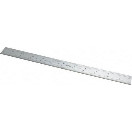 Mitutoyo 12" Long, 1/100, 1/64, 1/32, 1/10" Graduation, Rigid Stainless Steel Rule