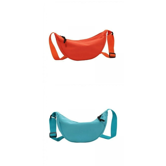 Paquete de 2 bolsas de hombro de lona para viajes al aire libre naranja azul BLESIY Tote de hombro