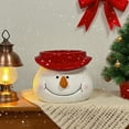 thumbnail image 4 of BinKFF Santa Head Planter Fun Christmas Planter for Home Decor Christmas Cute Snowman Resin Flowerpot with Red and Black Hat Design a Tabletop Small Potted Plant Container, 4 of 4