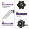 thumbnail image 4 of Uxcell 2Pcs Star Knobs, M6x25mm Plastic Hex Shaped Clamping Handle Screw Knobs, Hand Tightening Star Screw Knob, 4 of 6