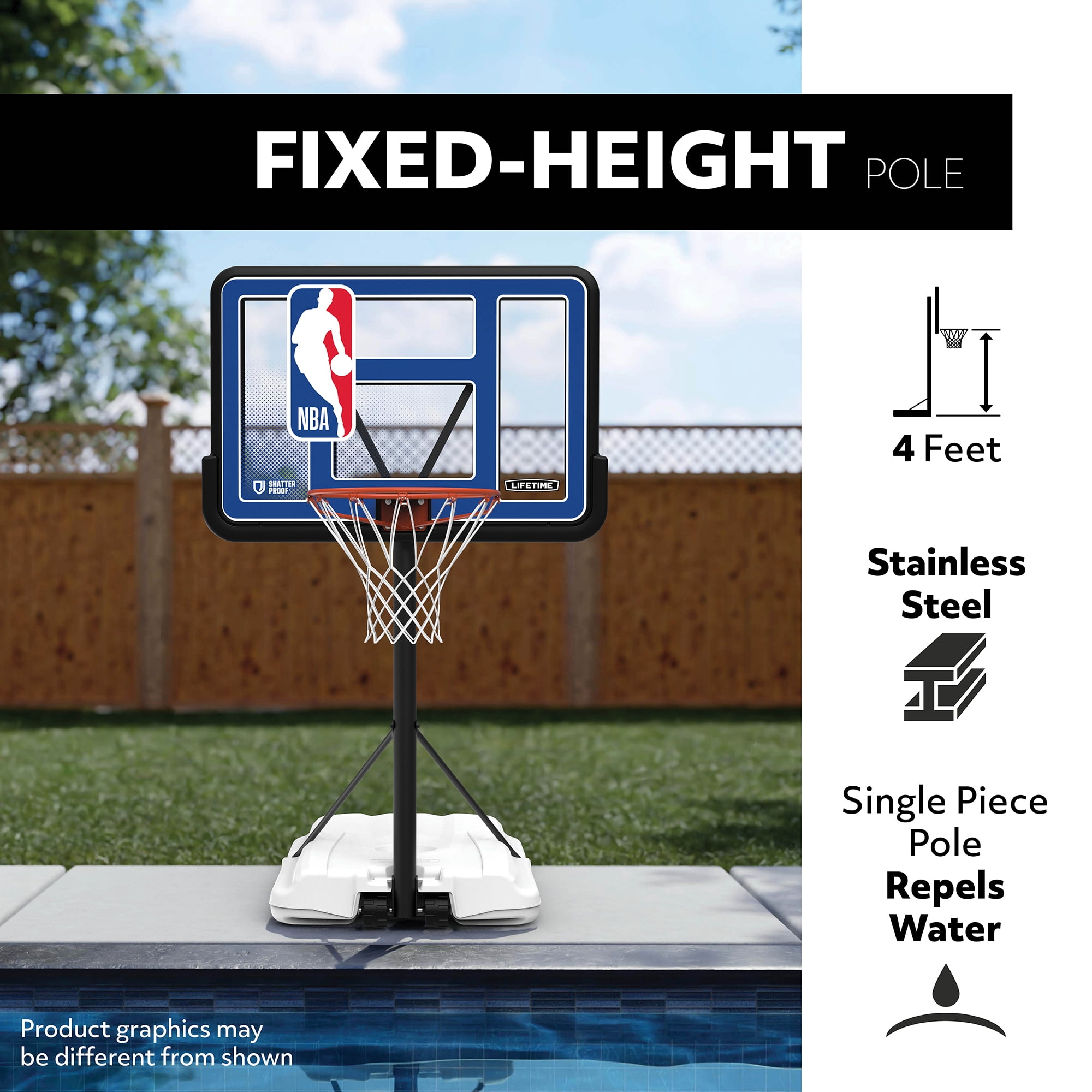 Lifetime WNBA Phoenix Mercury Poolside Basketball Hoop, Outdoor