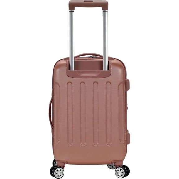 Rockland London ABS Hardside Expandable Luggage with Upright Spinner Wheels, Rosegold