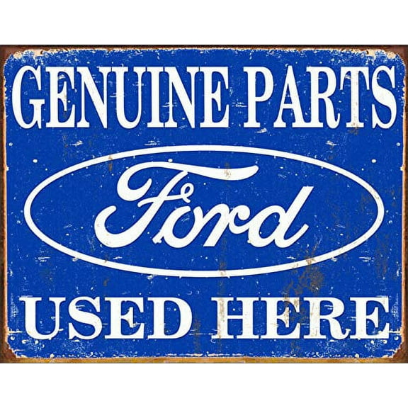 Desperate Enterprises MS1422 Tin Sign Ford Parts, 16x13, Blue