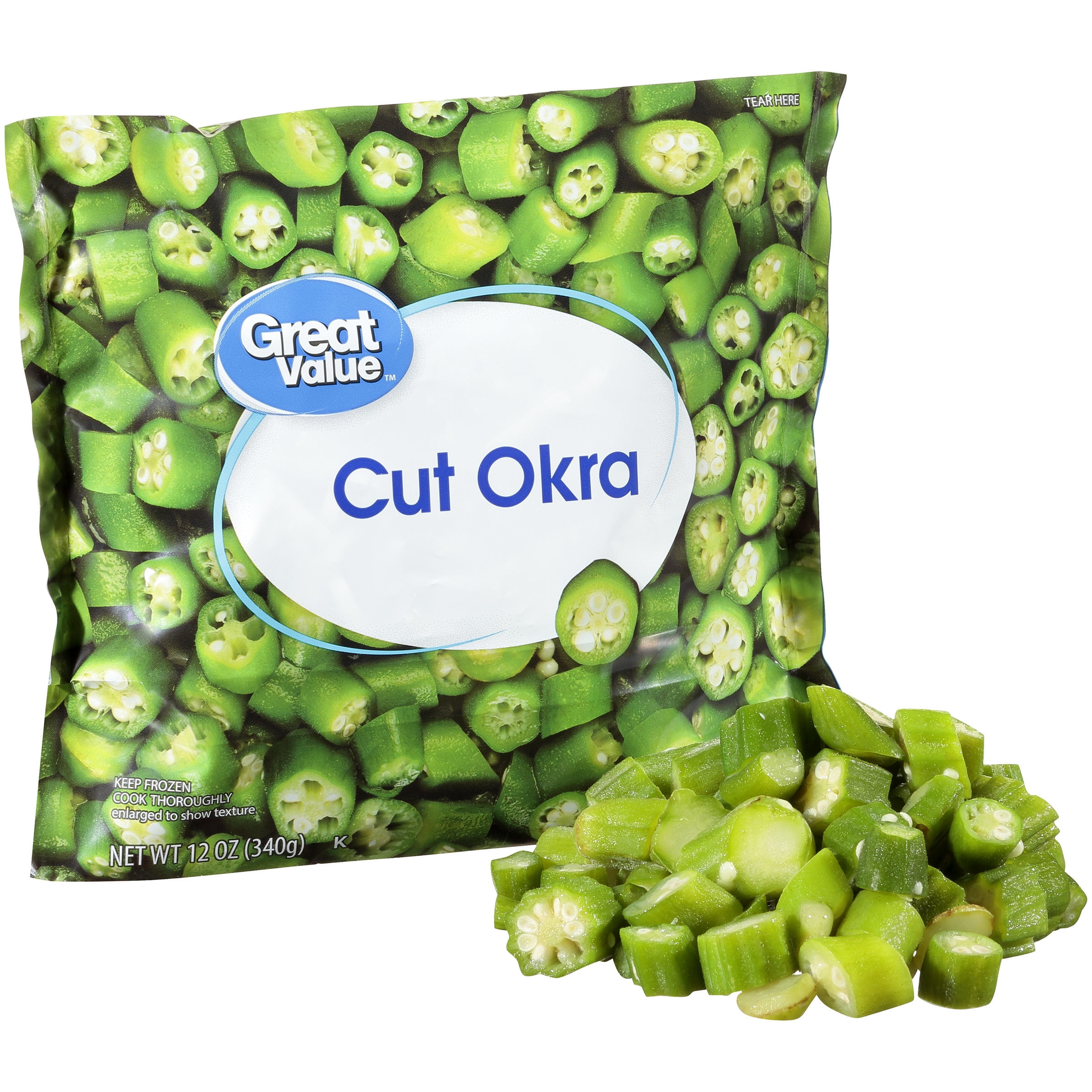 Great Value Cut Okra, 12 oz (Frozen)