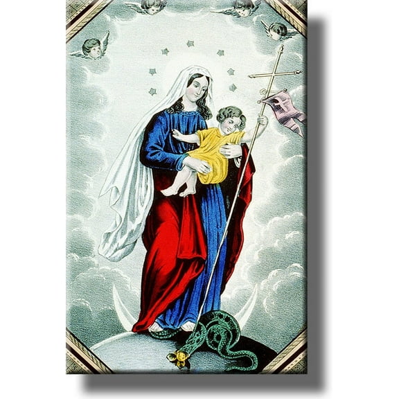 The Virgin Mary with Jesus Picture on Stretched Canvas, Wall Art Décor, Ready to Hang!