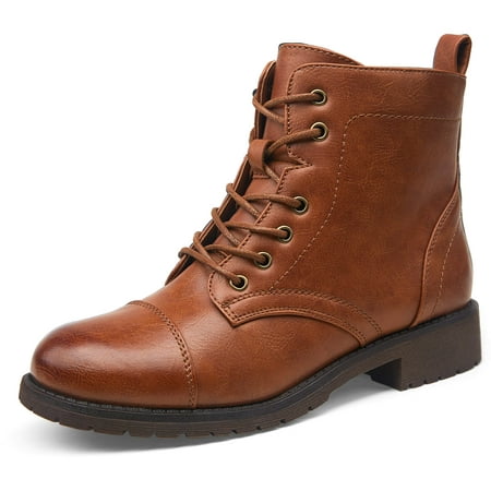 

Vepose Women s Ankle Boots Fashion Booties Low Heel Lace up Ankle Boots for Women Brown 08