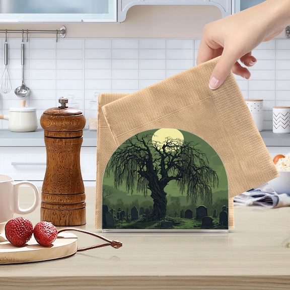 Standing Dining Table Napkin Holder, Napkin Holder for Table Kitchen Acrylic Paper Tissue Organization, Old Willow Tree