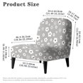 thumbnail image 6 of ZIATUBLES Flower Gray Print Armless Accent Chair Cover Stretch Non-Slip Chair Slipcover Soft Spandex Couch Cover Machine Washable Chair Protector Cover Home Decoration for Living Dining Room, 6 of 7