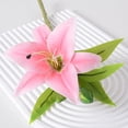 thumbnail image 1 of Nvzi 3 piezas de flores artificiales de tacto real para decoración del hogar, oficina, boda, arreglo floral (rosa oscuro, 36 cm de largo), 1 of 3