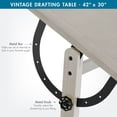 thumbnail image 3 of Studio Designs Vintage Solid Wood White Drawing/Drafting Table with 42" x 30" Adjustable Tilting Top in Coastal Whitewash, 3 of 11