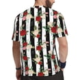 thumbnail image 2 of Wukai Rose Flowers Print Men's Short-Sleeved Mesh T-Shirt,Quick-Dry Short Sleeve Workout T-Shirt-5X-Large, 2 of 8