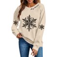 thumbnail image 5 of Christmas Sweatshirts for Women Snowflake Crewneck Long Sleeve Pullover Sweatshirts Holiday Festive Loose Fit Casual Sweatshirts, 2XL, 5 of 5
