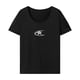 thumbnail image 2 of Camiseta para mujer de verano clásica simple cuello redondo básica camiseta para deportes playa Negro, 2 of 7
