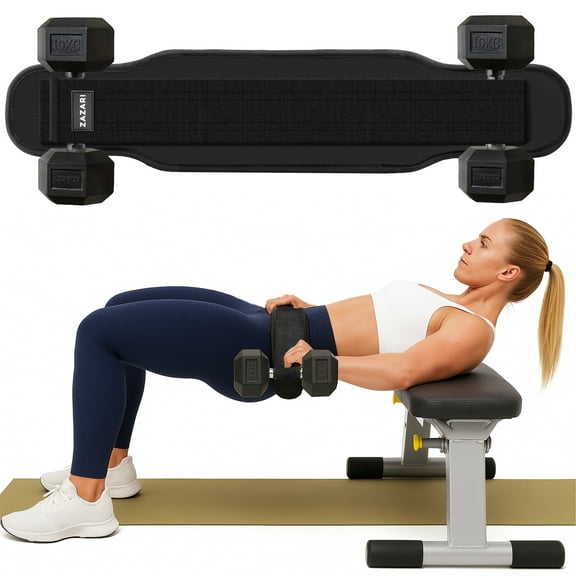 Zazari Heavy-Duty Glute Resistance Band – Weight-Ready Hip Trainer for Dumbbells, Kettlebells (Non-Slip Padding)