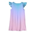 thumbnail image 4 of Plebaso Robes pour Bébés Filles Été Col Rond Manches Volantes Dégradé Robe d'Été Mode Enfants, 4 of 4