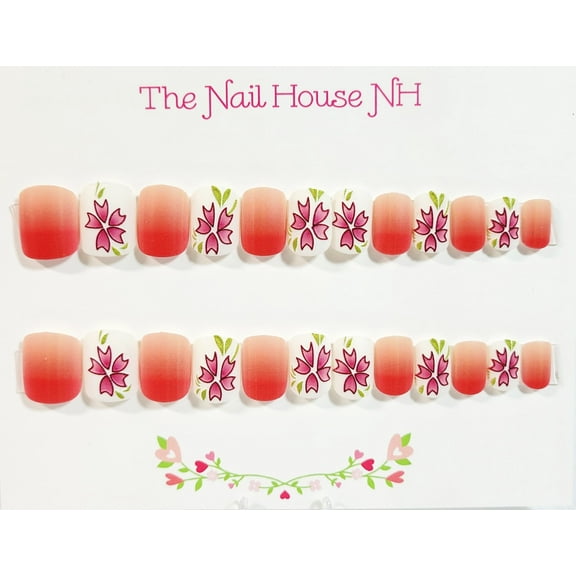 Pop of Color Ombre Embossed Extra Short Squoval Press-on Nails by The Nail House NH - 24 Pieces