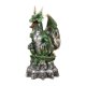 thumbnail image 2 of Figuras de dragón, escultura decoración del hogar en cráneo resina esqueleto artesanía animal estatua Halloween estatuilla para estante regalo Verde, 2 of 8