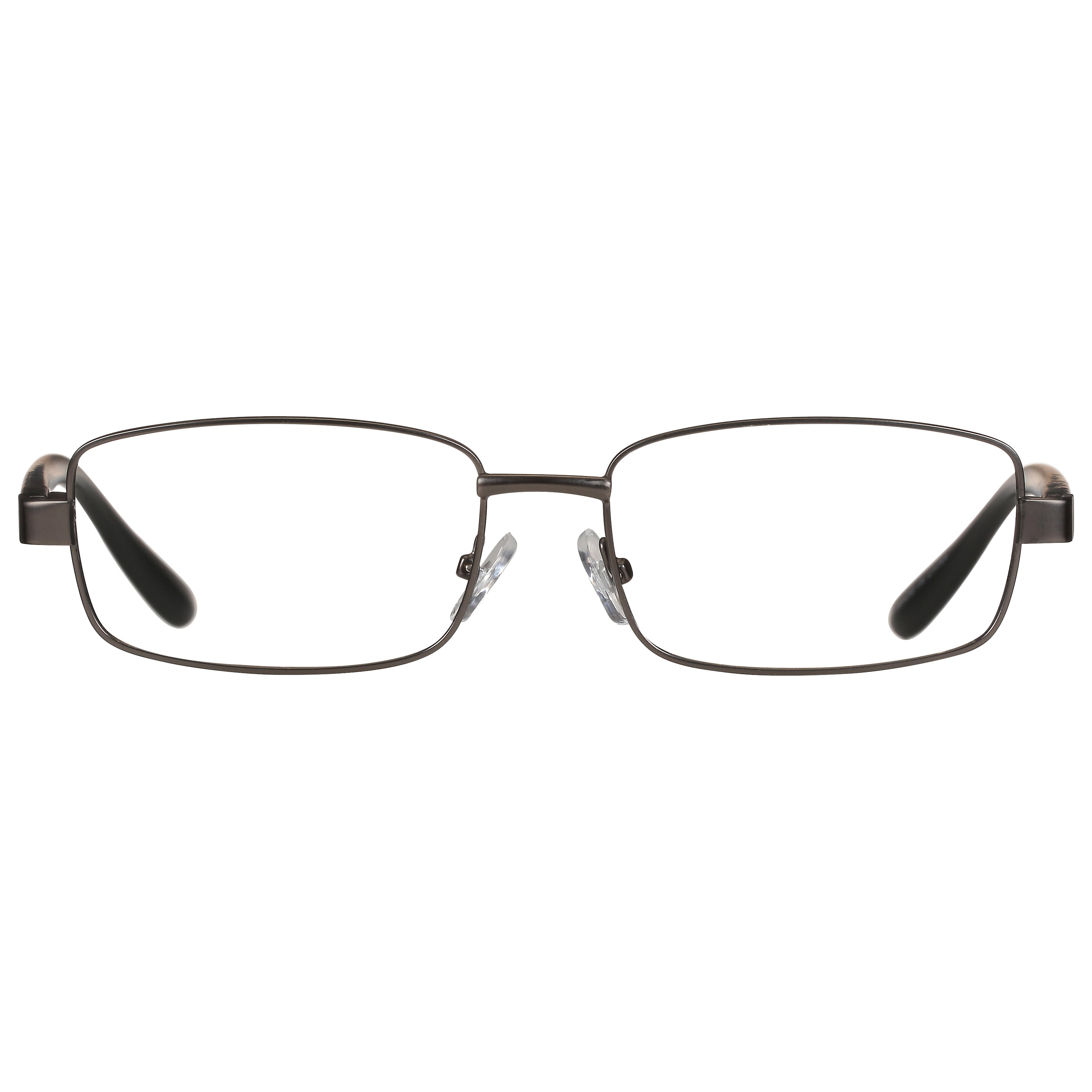(2 pack) M+ Mens Rectangular Metal Reading Glasses Dgun 3.00 Reed in Gunmetal with Matte Black Temples